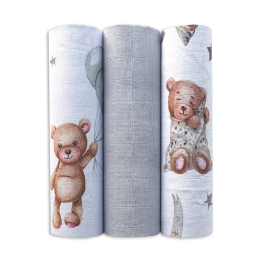 Coperta in Mussola di Cotone 60x60 - Confezione da 3