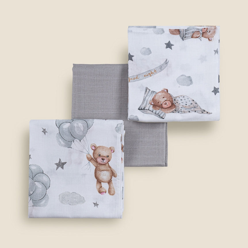 Coperta in Mussola di Cotone 60x60 - Confezione da 3