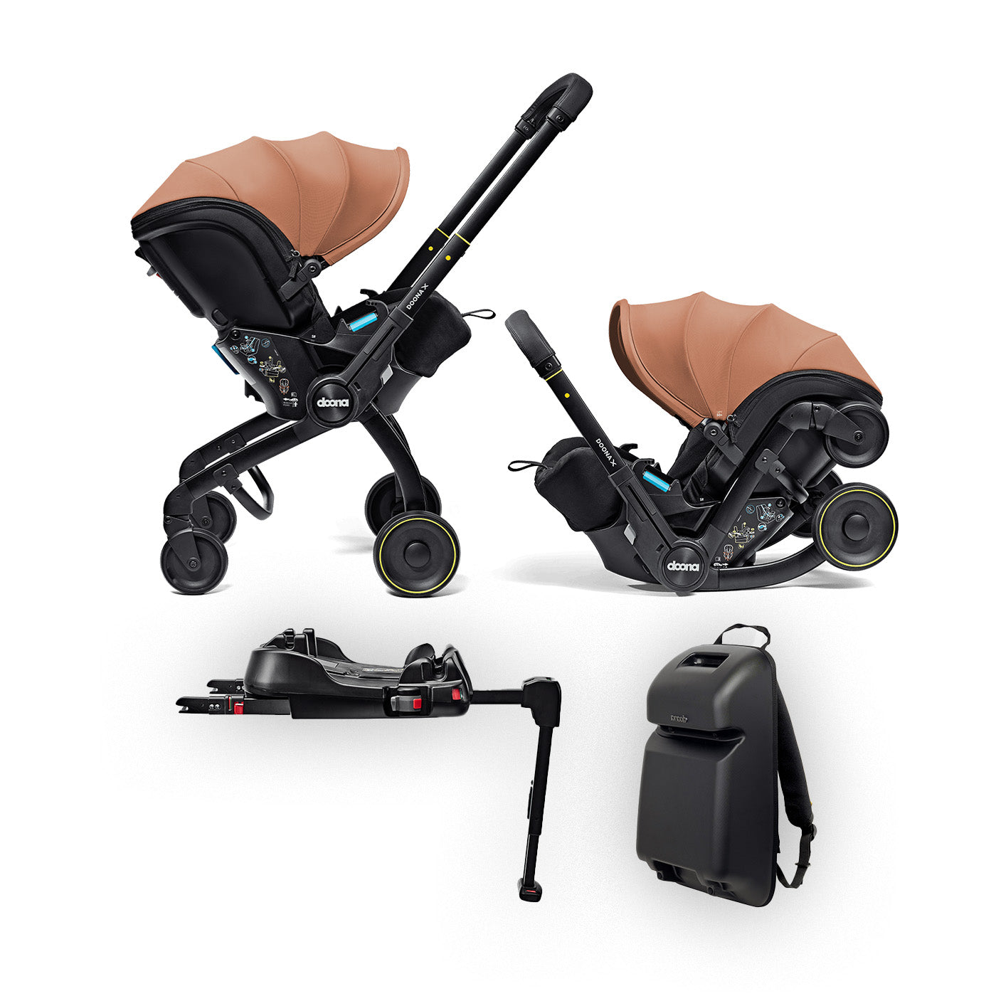 Bundle Doona X - Passeggino & Base ISOFIX & Pack 'n Go Basket
