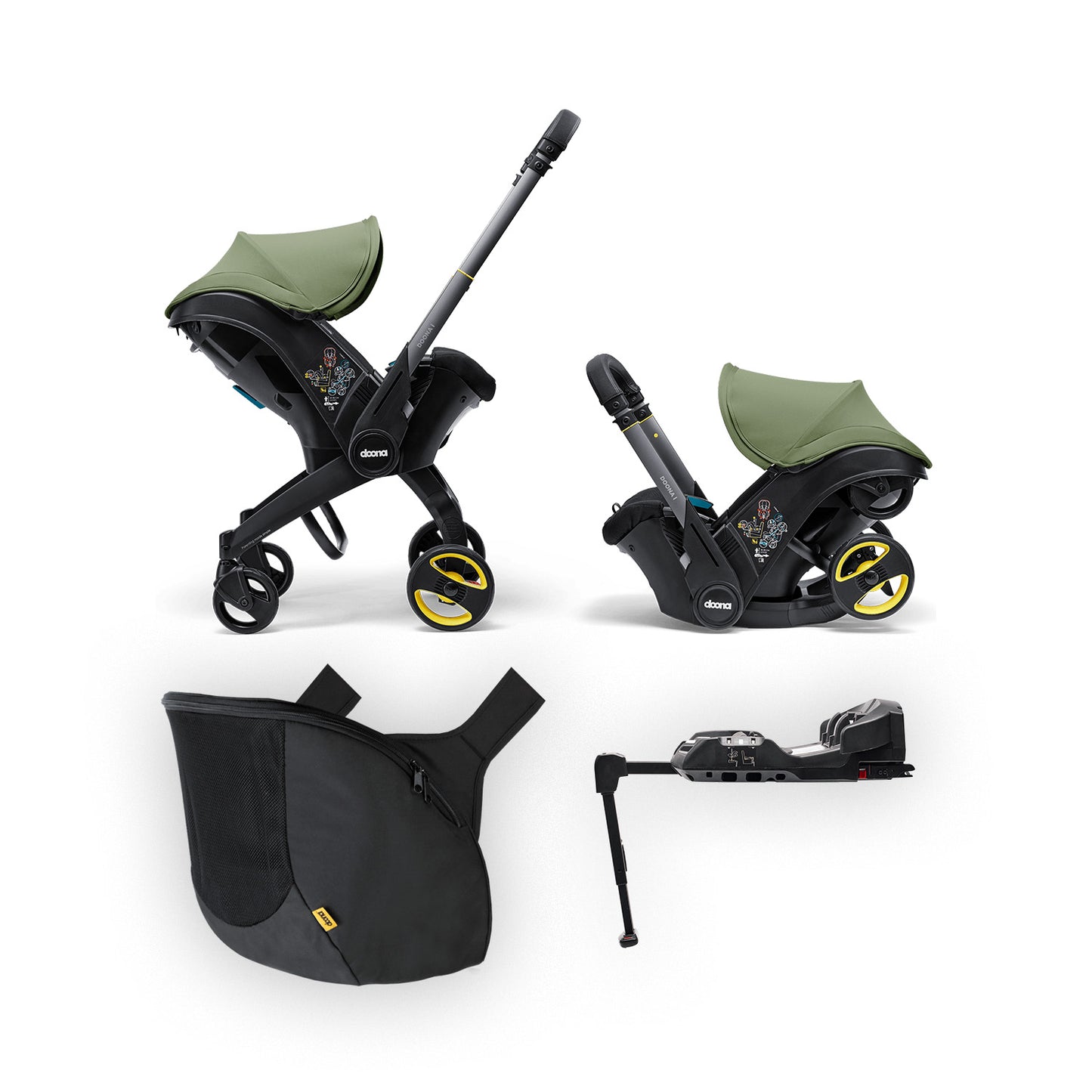 Bundle Doona i - Passeggino & Base ISOFIX & Snap-on Storage