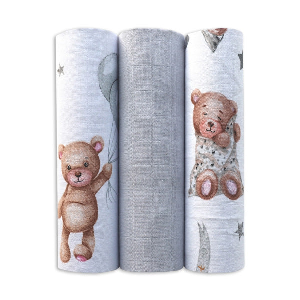 Coperta in Mussola di Cotone 60x60 - Confezione da 3