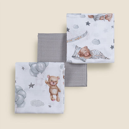 Coperta in Mussola di Cotone 60x60 - Confezione da 3