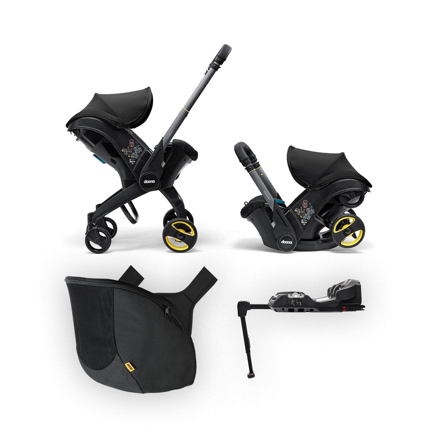 Bundle Doona i - Passeggino & Base ISOFIX & Snap-on Storage