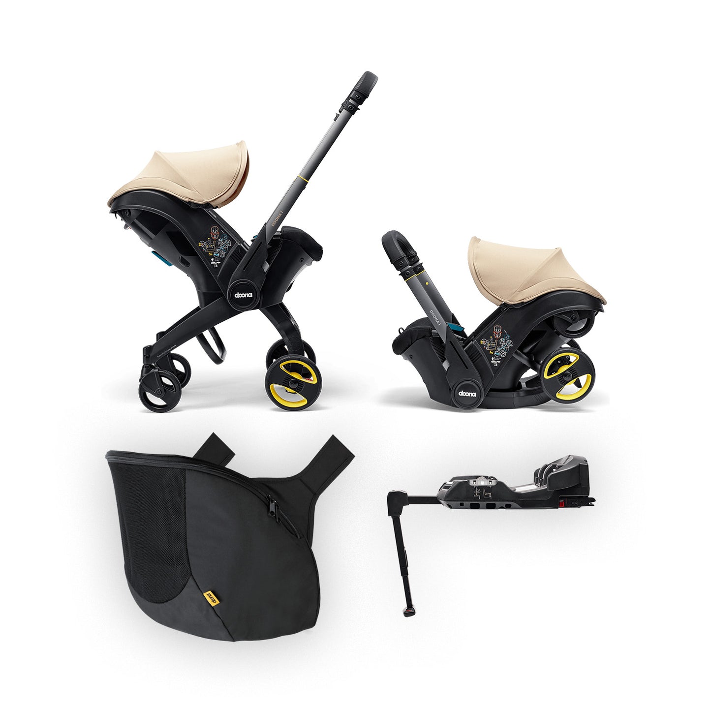 Bundle Doona i - Passeggino & Base ISOFIX & Snap-on Storage