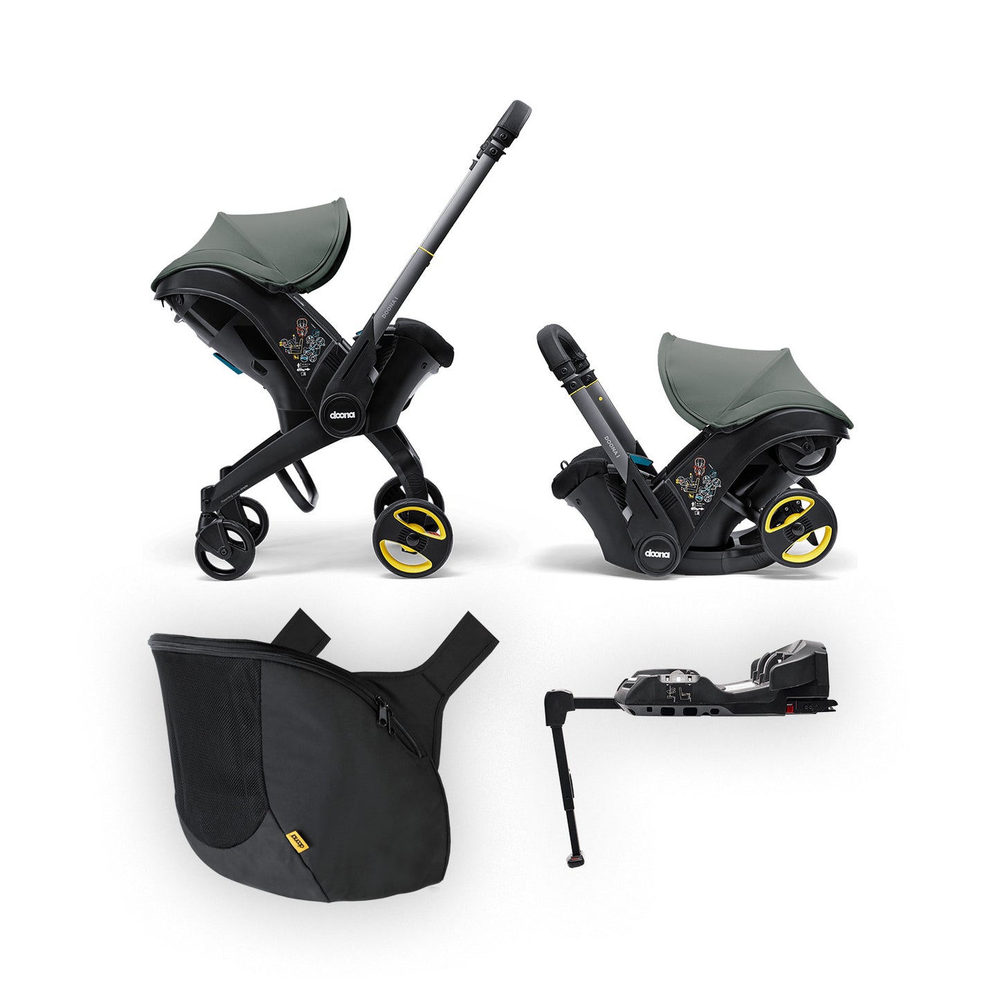 Bundle Doona i - Passeggino & Base ISOFIX & Snap-on Storage